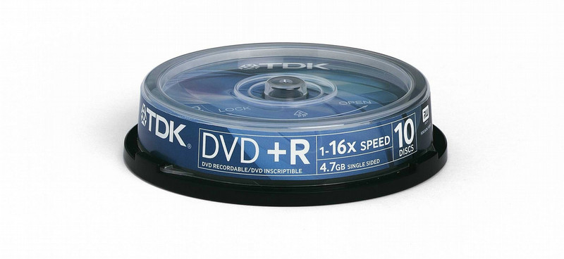 TDK DVD+R 4.7GB 16X 10PK Cakebox 4.7ГБ DVD+R 10шт