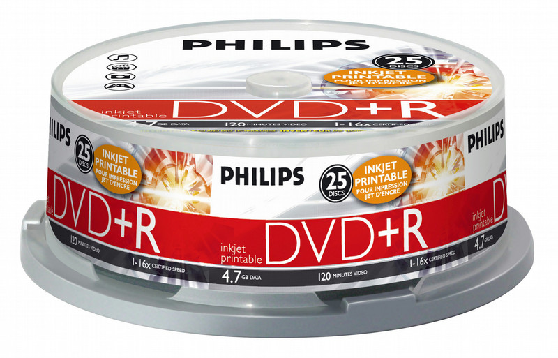 Philips DVD+R 16x 4.7GB / 120min IW SP (25) 4.7GB 25pc(s)