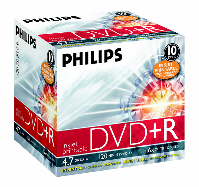 Philips DVD+R 16x 4.7GB / 120min IW JC (10) 4.7GB 10pc(s)