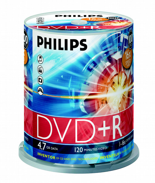 Philips DVD+R 16x 4.7GB / 120min SP (100) 4.7GB 100pc(s)