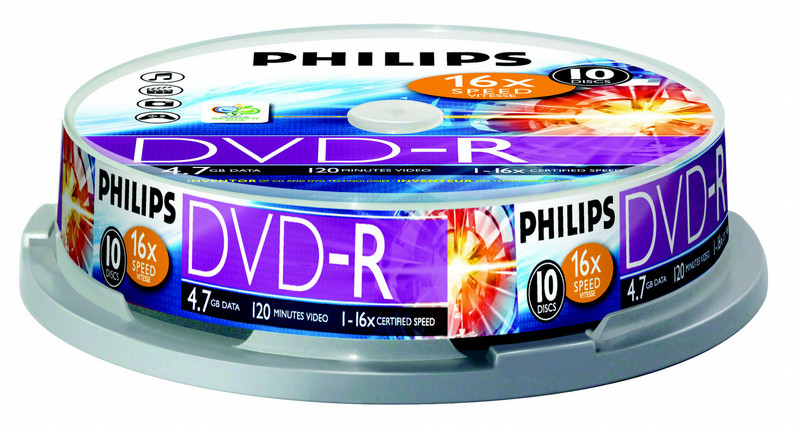 Philips DVD-R 16x 4.7GB / 120min SP (10) 4.7GB 10pc(s)