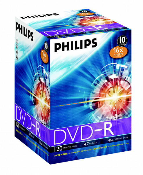 Philips DVD-R 16x 4.7GB / 120min VB (10) 4.7GB 10pc(s)