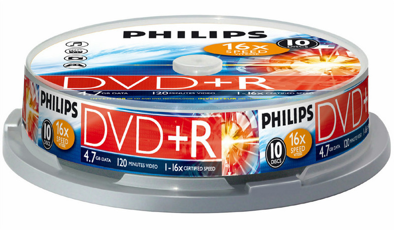 Philips DVD+R 16x 4.7GB / 120min SP(10) 4.7ГБ 10шт