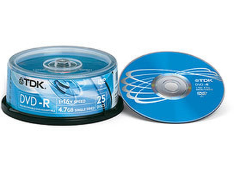 TDK DVD-R 4.7GB 16x Cakebox 25pk 4.7GB DVD-R 25Stück(e)