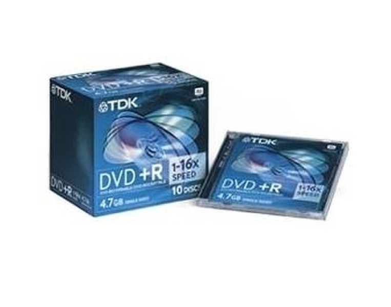 TDK DVD+R 4.7GB 16X 10PK Jewelcase 4.7GB DVD+R 10Stück(e)