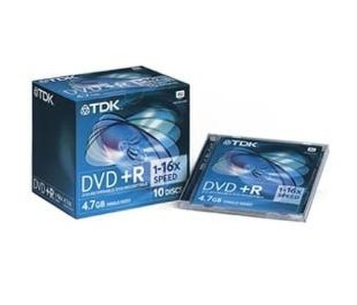 TDK DVD+R 4.7GB 16X 10PK Jewelcase 4.7GB DVD+R 10Stück(e)