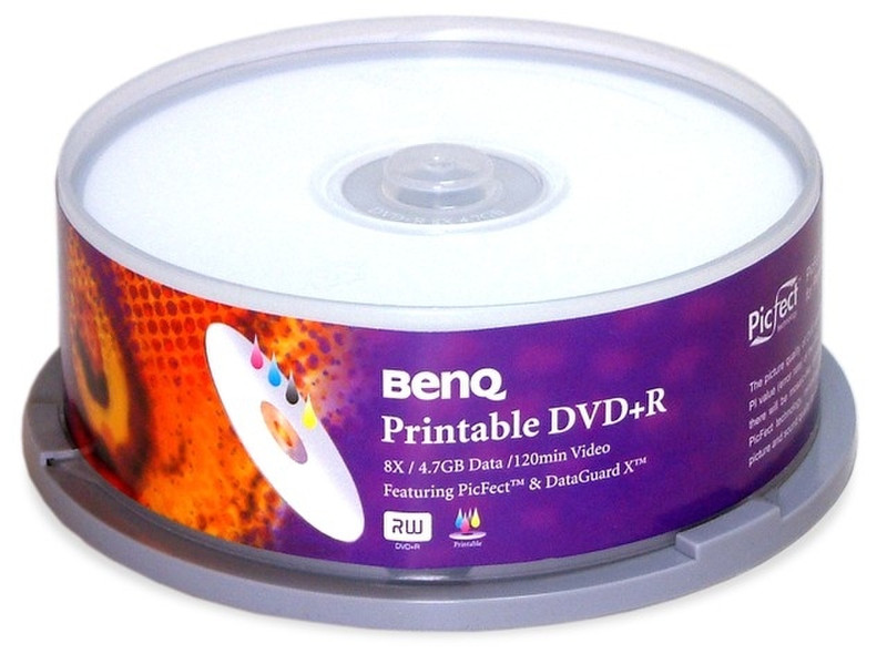 Benq DVD+R 4,7GB 8x Printable Cakebox 25pk 4.7GB DVD+R 25pc(s)