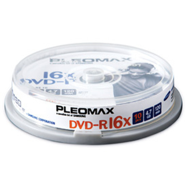 Samsung Pleomax DVD-R 4.7GB, Cake Box 10-pk 4.7GB DVD-R 10Stück(e)