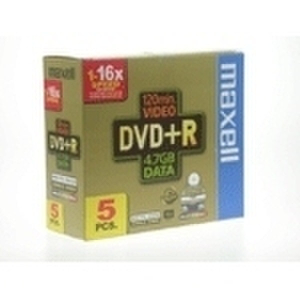 Maxell DVD+R 4.7GB 16X 5PK Full Printable Jewelcase 4.7GB DVD+R 5Stück(e)