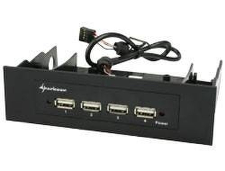 Sharkoon 4-Port USB Hub 480Мбит/с Черный хаб-разветвитель