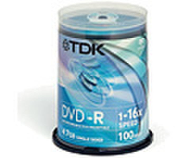 TDK DVD-R 4.7GB 16x Cakebox 100pk 4.7GB DVD-R 100Stück(e)