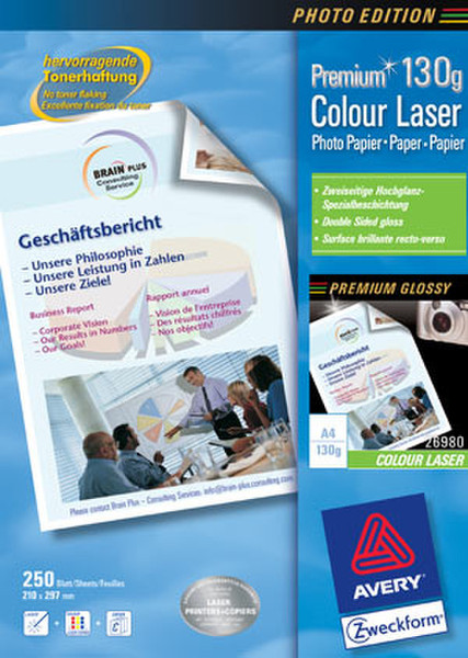 Avery Premium Colour Laser Photo Paper 130 g/m² Weiß Druckerpapier