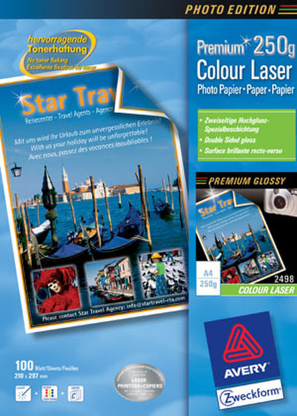 Avery Premium Colour Laser Photo Paper 250 g/m² Weiß Druckerpapier