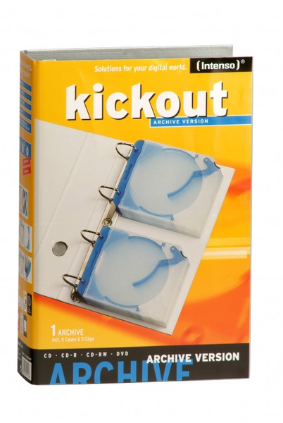 Intenso KickOut Archive Ordner + 5 Cases + 5 Clips 10Disks Transparent