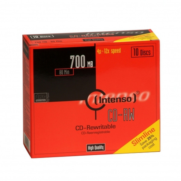 Intenso CD-RW 700MB / 80min, 12x CD-RW 700MB 10pc(s)