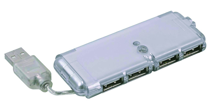 Gembird UHB-C244 USB 2.0 Hub 4-port plastic with external switching power adapter 480Mbit/s Grey interface hub