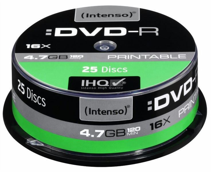 Intenso DVD-R 4.7GB, Printable, 16x 4.7GB DVD-R 25Stück(e)