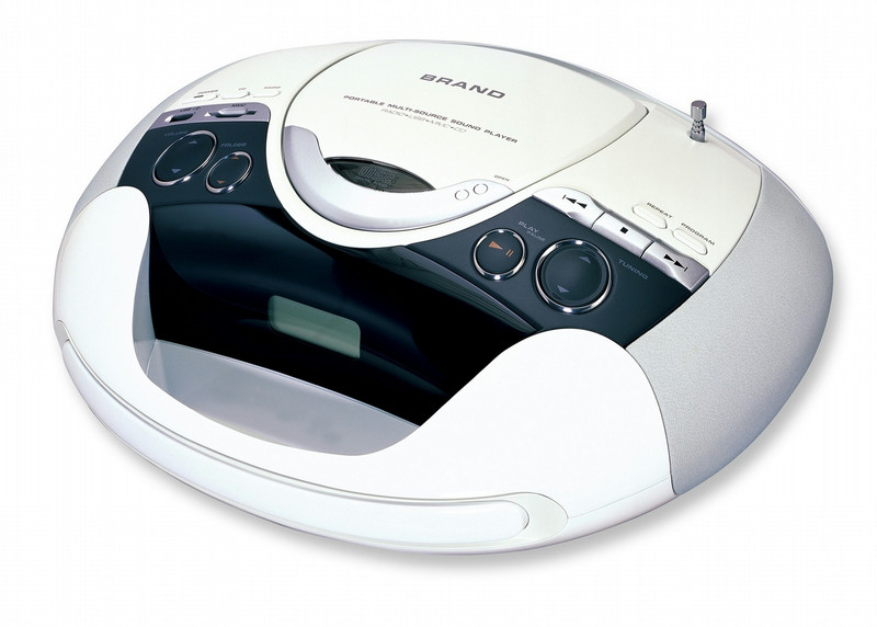Lenco Portable radio w/ PLL tuner, CD, MP3, WMA, USB and cardslot Portable CD player White