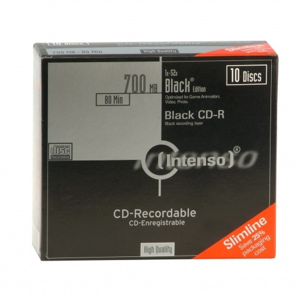 Intenso CD-R 700MB/80min, Black Edition CD-R 700MB 10Stück(e)