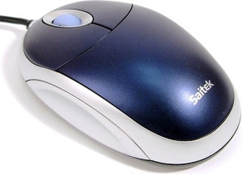 Actebis SAITEK Desktop Optical Mouse Metallic Blue USB Optisch 800DPI Blau Maus