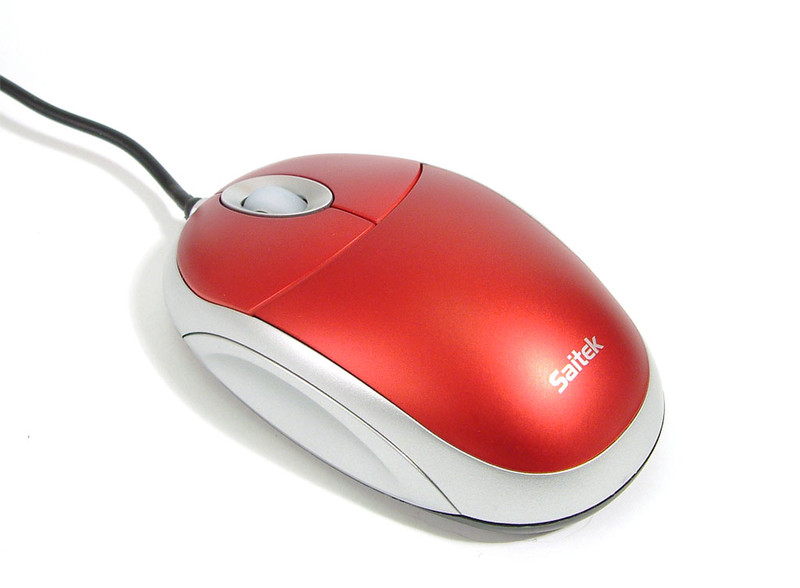 Actebis SAITEK Desktop Optical Mouse Metallic Red USB Optisch 800DPI Rot Maus