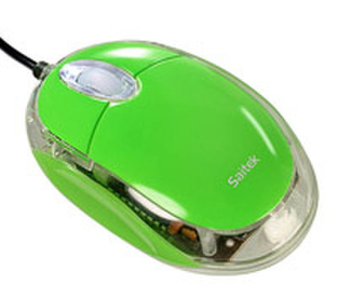 Actebis SAITEK Notebook Optical Mouse Green USB Optisch 800DPI Grün Maus