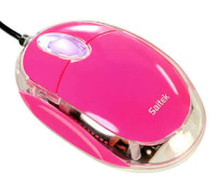 Actebis SAITEK Notebook Optical Mouse Pink USB Оптический 800dpi Розовый компьютерная мышь