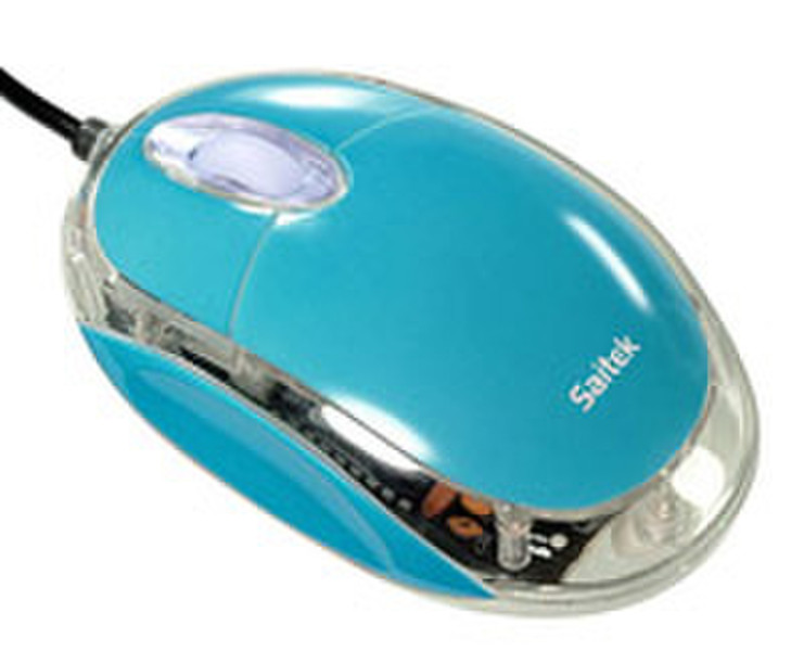 Actebis SAITEK Notebook Optical Mouse Turquolse USB Оптический 800dpi Бирюзовый компьютерная мышь