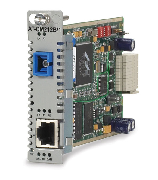 Allied Telesis 10/100TX, 100FX (SC,SM) SMF media & rate converter line card w/ OAM, 15km 100Mbit/s 1550nm network media converter