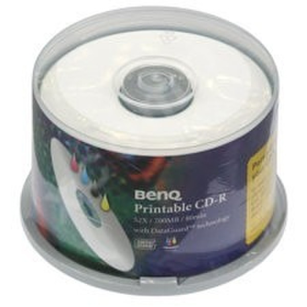Benq CD-R 52x Printable 700MB 80min 50pk Cakebox CD-R 700МБ 50шт