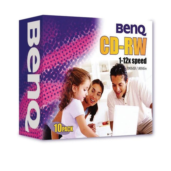 Benq CD-RW 12x 700MB 80Min 10pk Cakebox CD-RW 700MB 10pc(s)