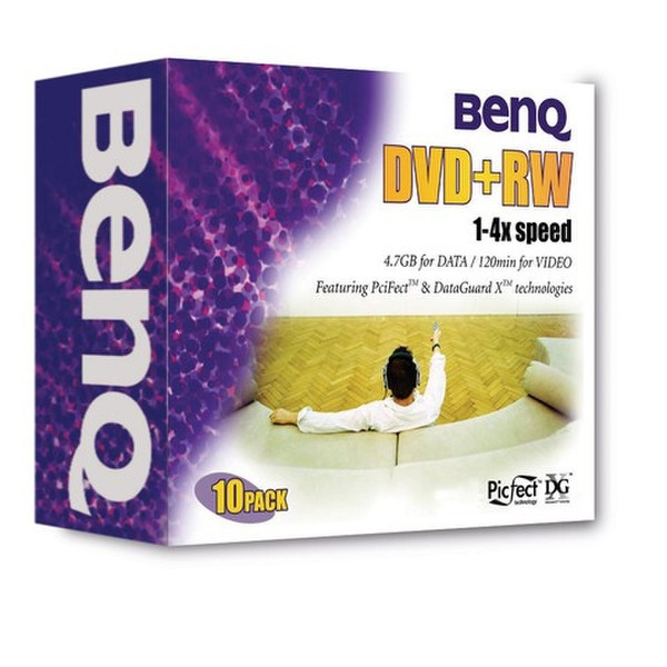 Benq DVD+RW 4,7GB 120min 4x Cakebox 10pk 4.7ГБ DVD+RW 10шт