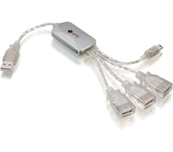 Equip USB 2.0 Cable Hub 3+1 480Mbit/s Silber Schnittstellenhub