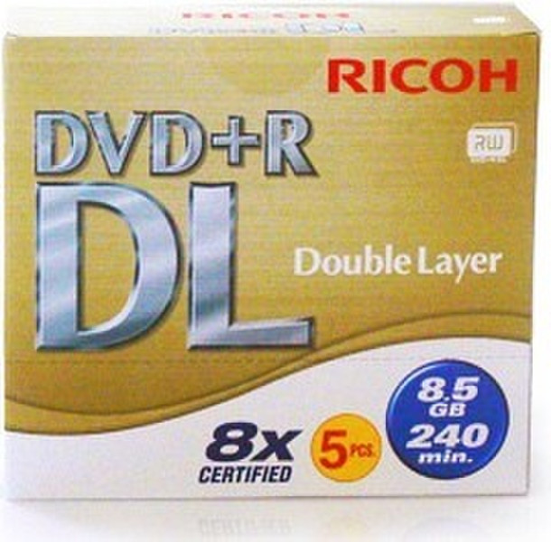 Ricoh DVD+R 8.5GB DL 8x printable 5er Pack 8.5GB DVD+R DL 5Stück(e)