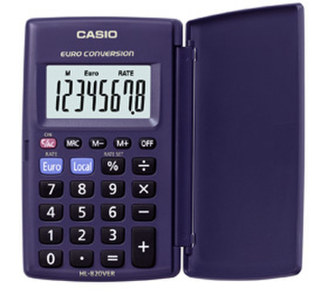 Casio HL-820VER Tasche Einfacher Taschenrechner Blau
