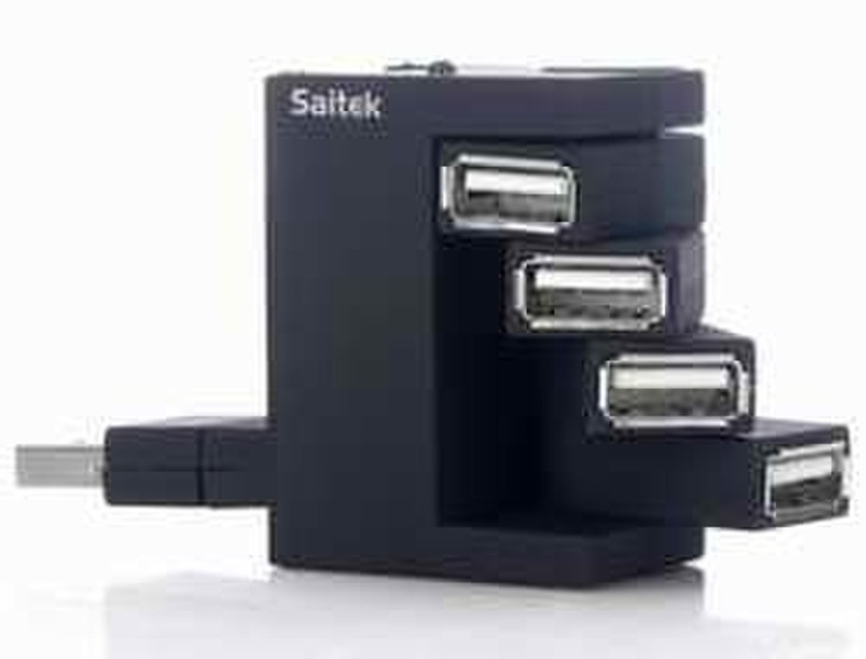 Saitek Flexible Smart Hub Black 480Мбит/с Черный хаб-разветвитель