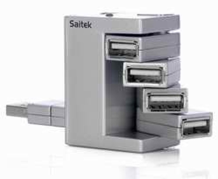 Saitek Flexible Smart Hub Silver 480Мбит/с Cеребряный хаб-разветвитель