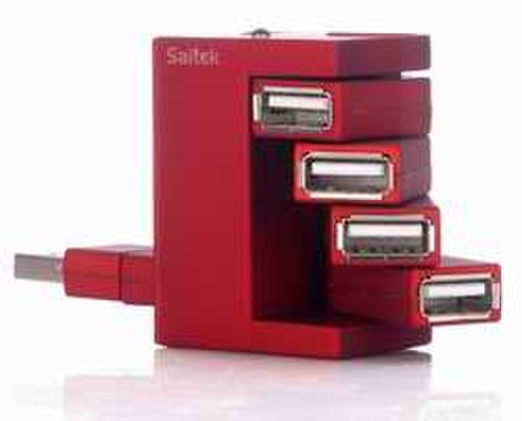 Saitek Flexible Smart Hub Red 480Мбит/с Красный хаб-разветвитель