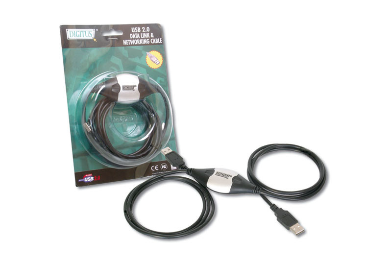 Digitus USB Datatransfer/Netlink Cable 2.0 2m Schwarz USB Kabel