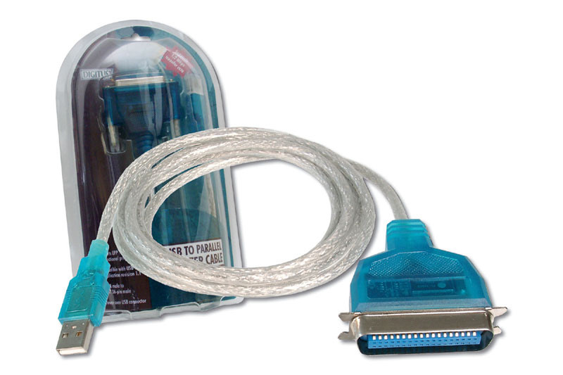 Digitus Printer Cable 1.8м Синий, Прозрачный кабель для принтера