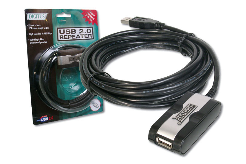 Digitus USB Repeater Cable 5м Черный кабель USB