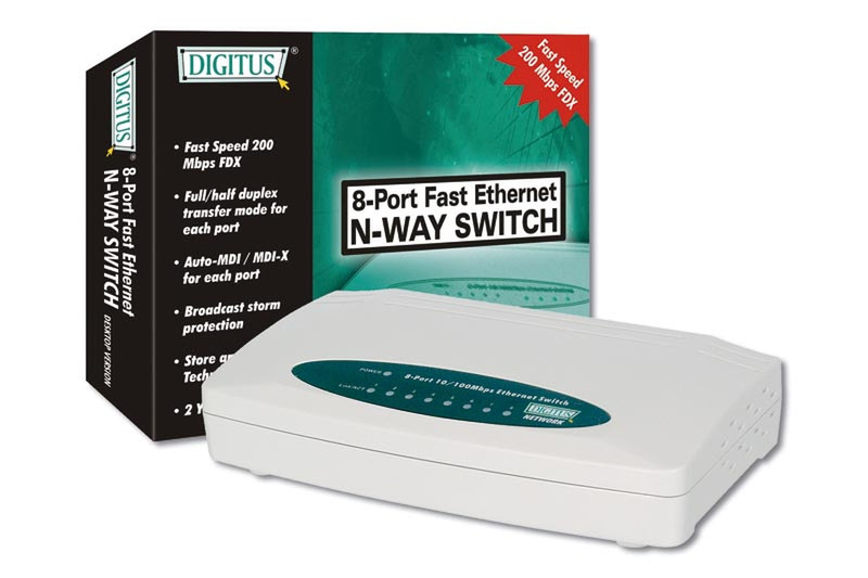 Digitus Fast Ethernet Switch N-Way 8 Port Unmanaged