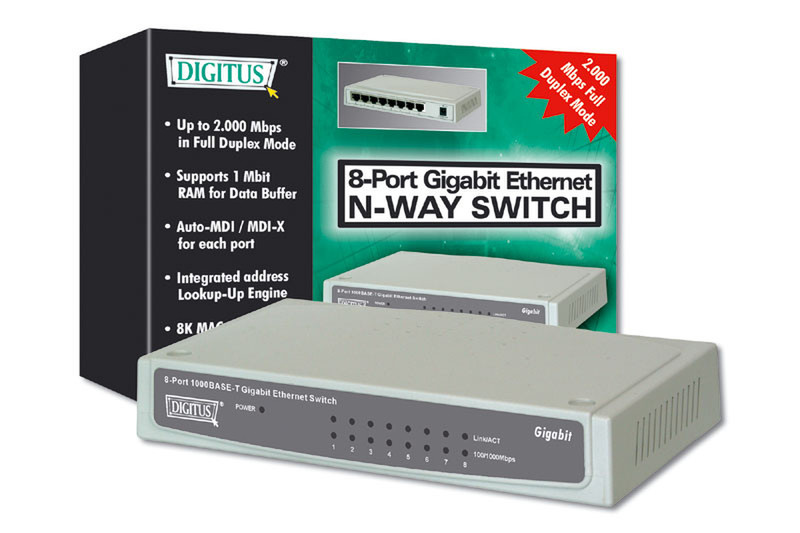 Digitus N-Way Switch 8 Gigabit Ports Неуправляемый