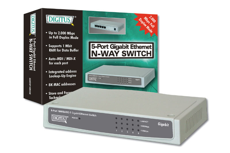 Digitus N-Way Switch 5 Gigabit Ports Неуправляемый