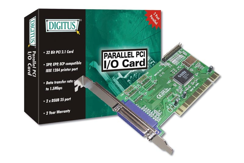 Digitus I/O Card, 2 X Parallel, PCI интерфейсная карта/адаптер