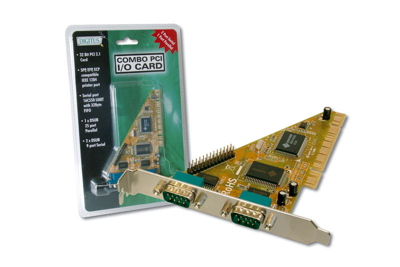 Digitus I/O Card, 2 X Serial, 1 X Parallel interface cards/adapter