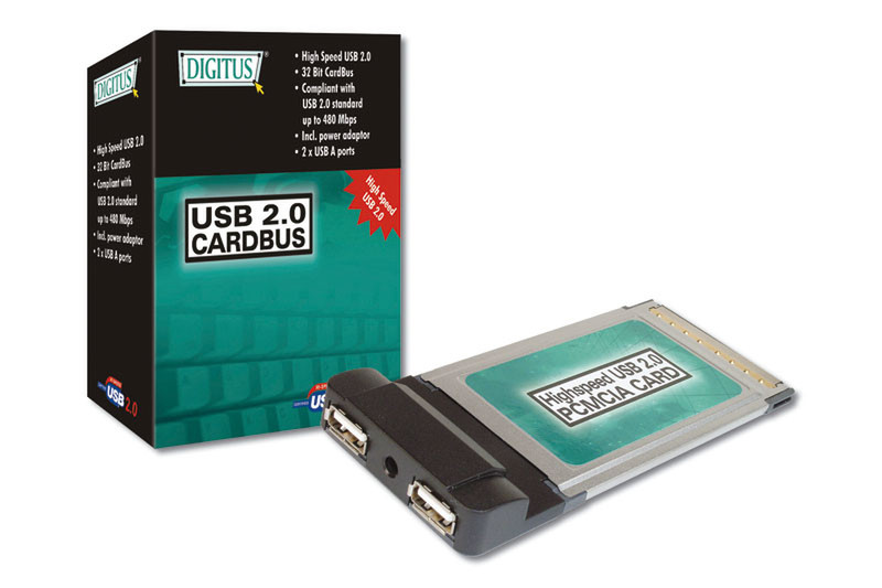 Digitus USB 2.0 PCMCIA Adapter интерфейсная карта/адаптер