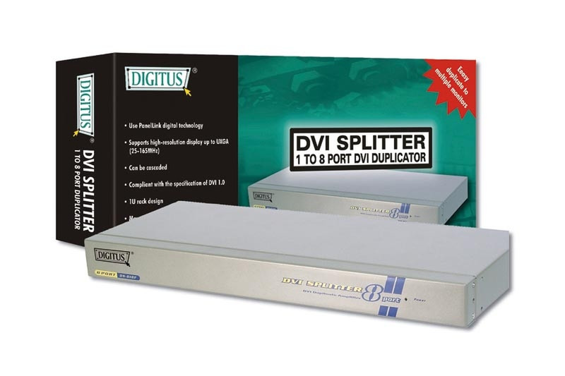 Digitus VGA Splitter DVI 1 in 8 Notebook-Dockingstation & Portreplikator