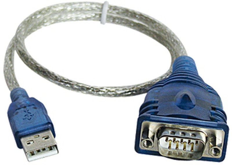 Atlantis Land P006-U1SP-9M-TBL USB 9-pin Serial Синий, Cеребряный, Прозрачный кабельный разъем/переходник
