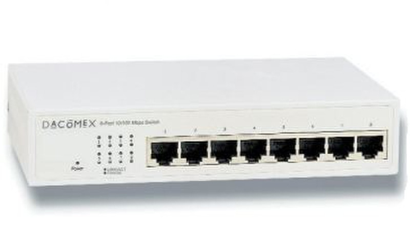 Dacomex 8-Ports 10/100 Fast Ethernet Switch Неуправляемый L2 Белый
